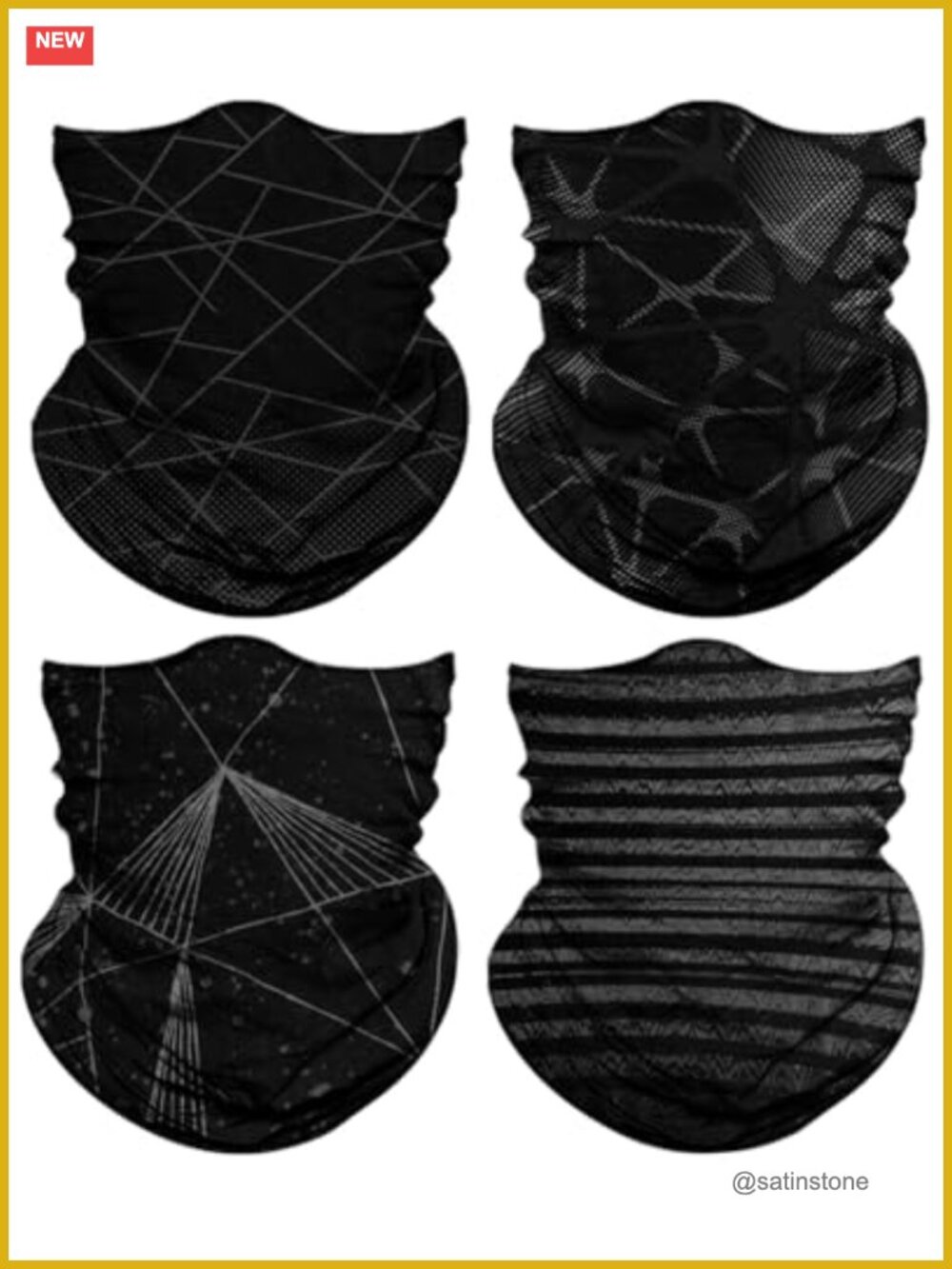 4 Pack Neck Gaiter Face Mask Head Wrap Balaclava Headwear Scarf Bandana Headband